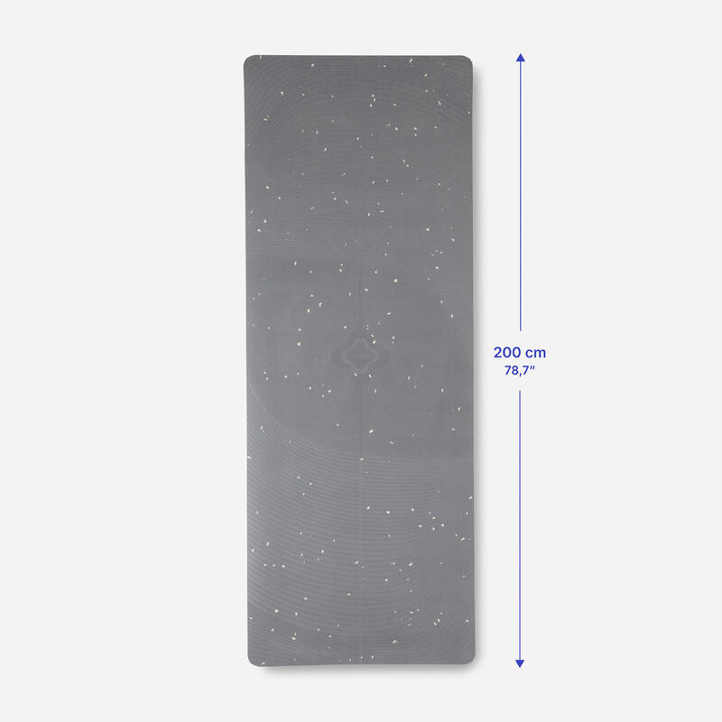 Weiche Yogamatte Grösse XL 200 x 75 cm x 5 mm, grau