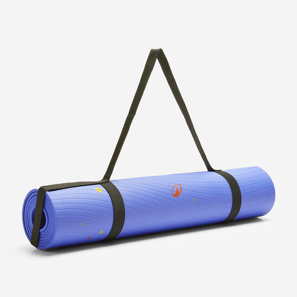 Kids' 5 mm Thick Yoga Mat with Straps - Blue