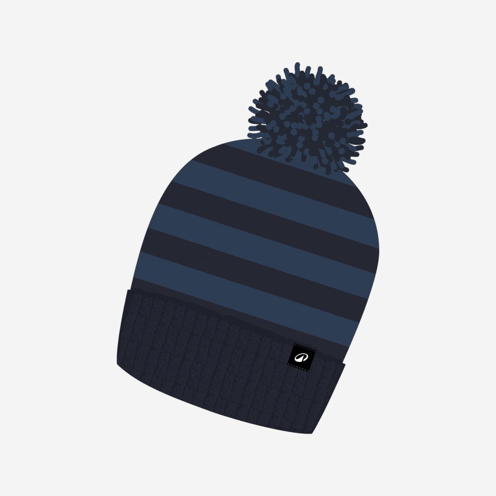 WEDZE Berretto sci ponpon GRAND NORD FR 500 nero e blu