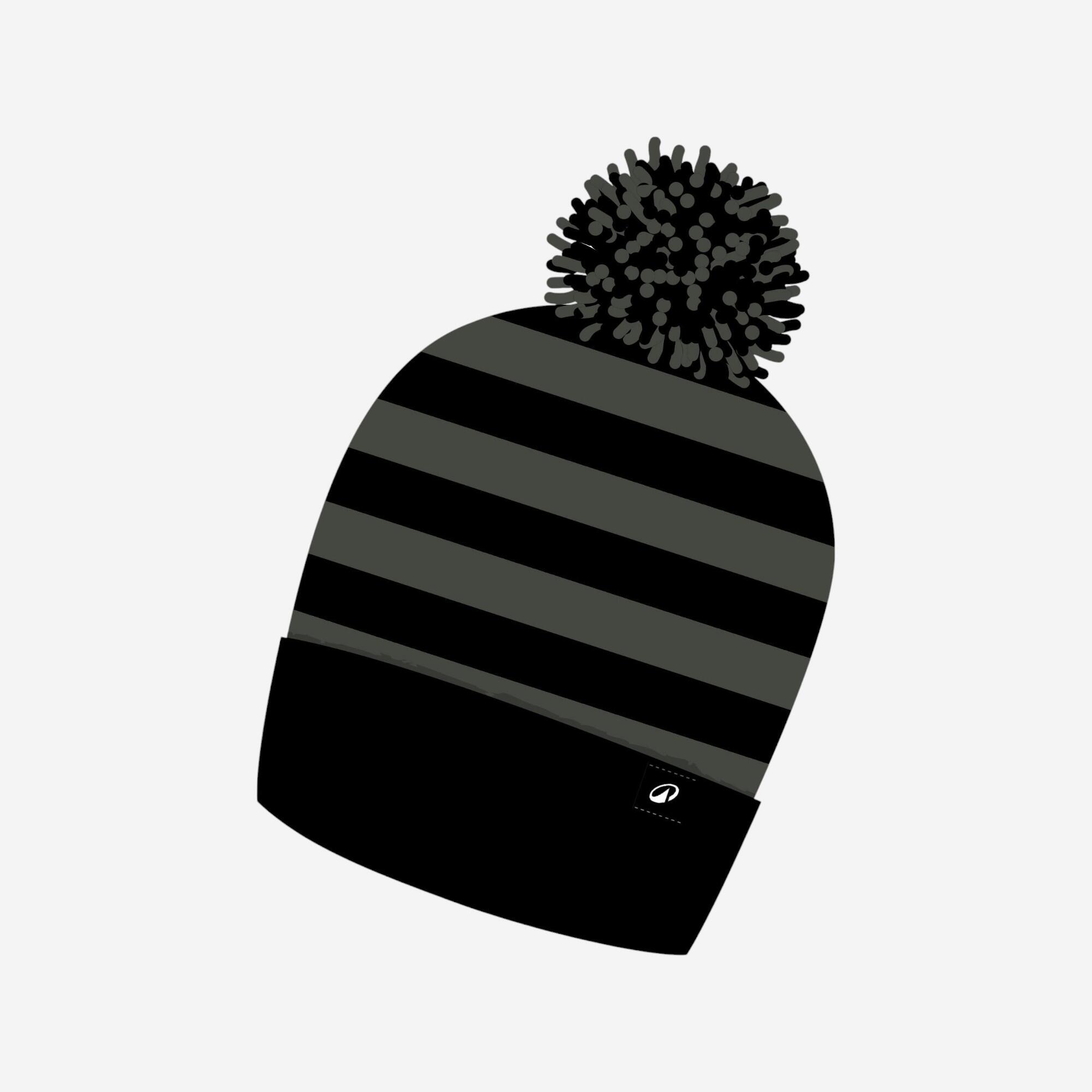 WEDZE Berretto sci ponpon GRAND NORD FR 500 nero e verde