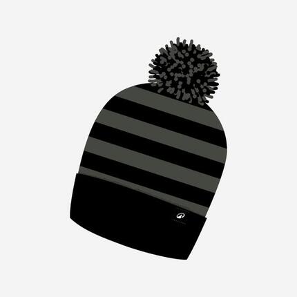 Bonnet à pompon adulte, GRAND NORD FR 500 noir et vert