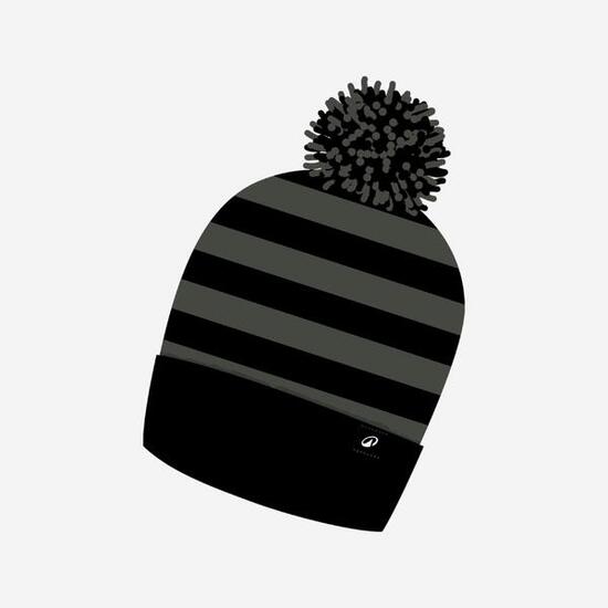 Bonnet à pompon adulte, GRAND NORD FR 500 noir et vert