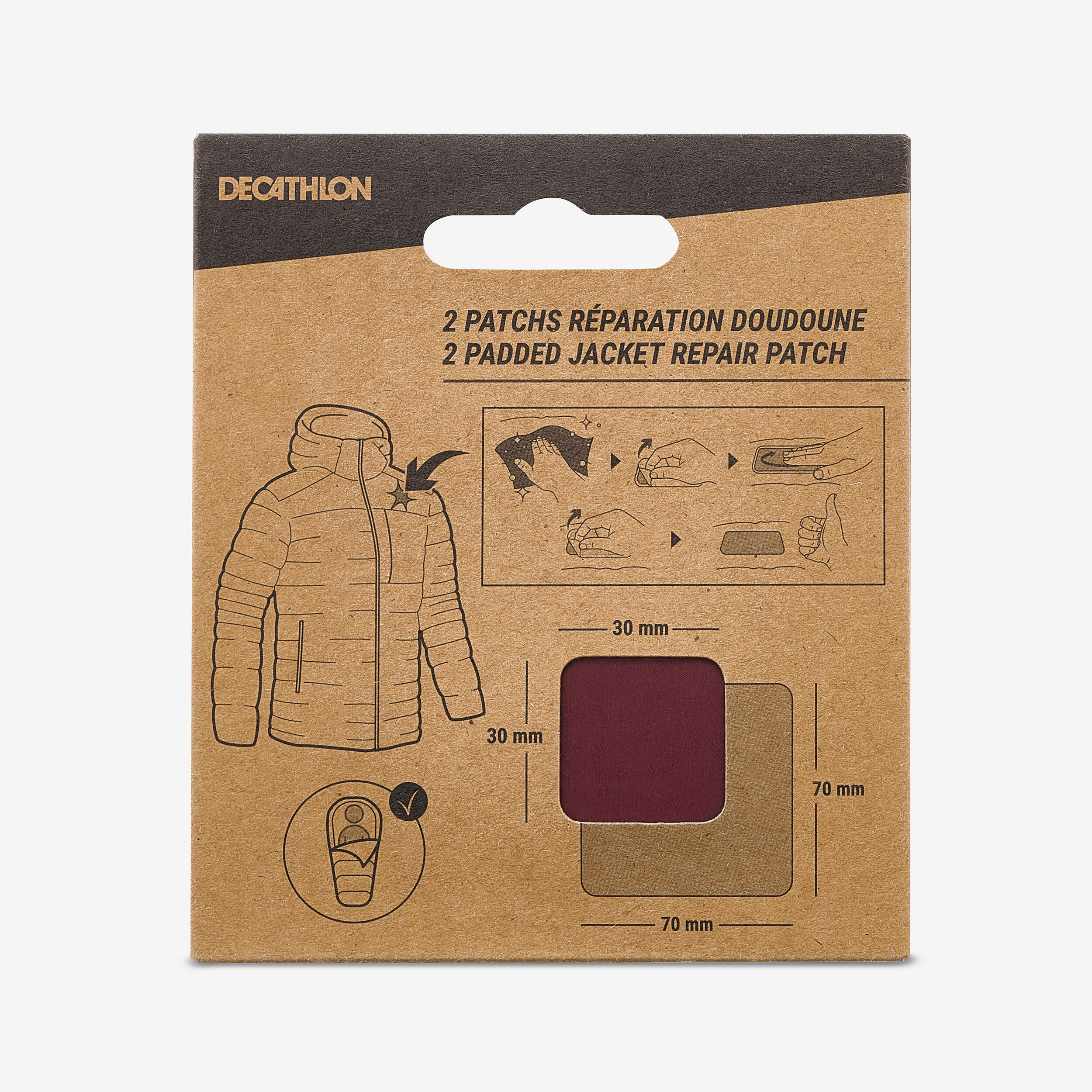 Adesivo de reparação para casacos acolchoados e sacos-cama