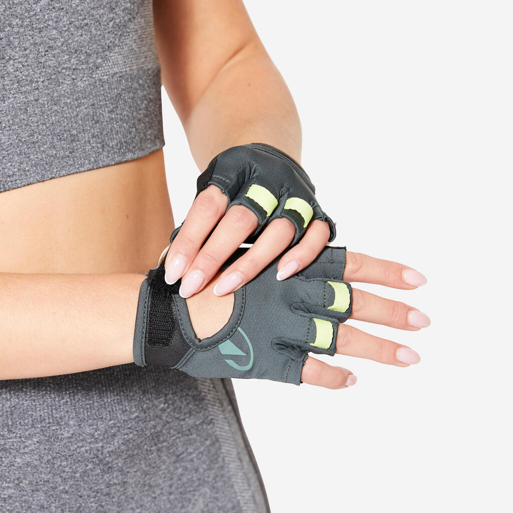 Gants de fitness respirants et résistants, vert foncé et noir