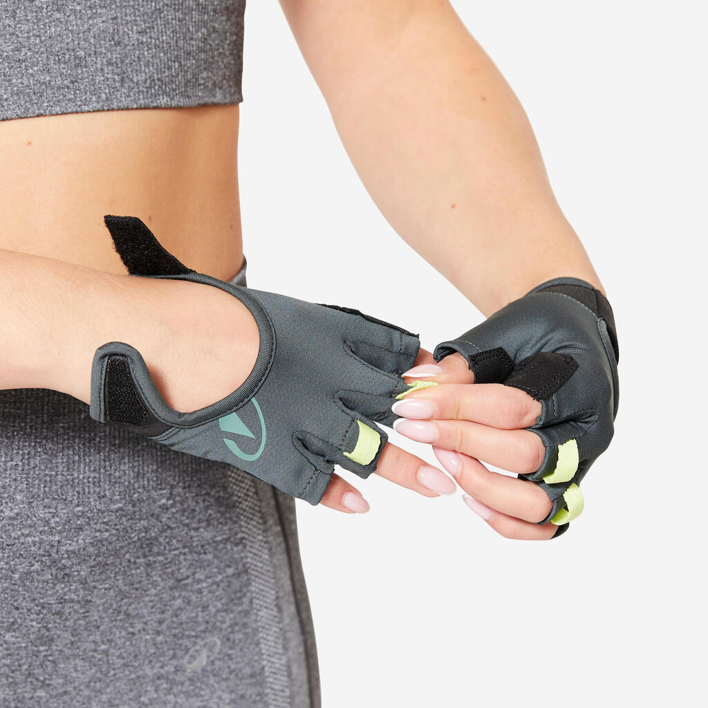 Gants de fitness respirants et résistants, vert foncé et noir
