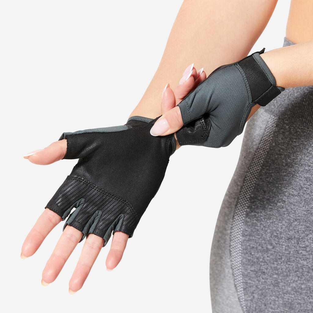 Gants de fitness respirants et résistants, vert foncé et noir