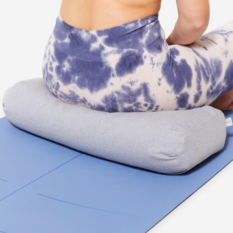 Bolster de yoga plat, bleu