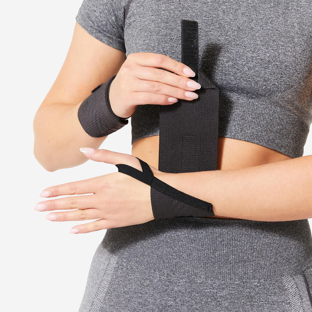 Poignet de force musculation, gris carbone