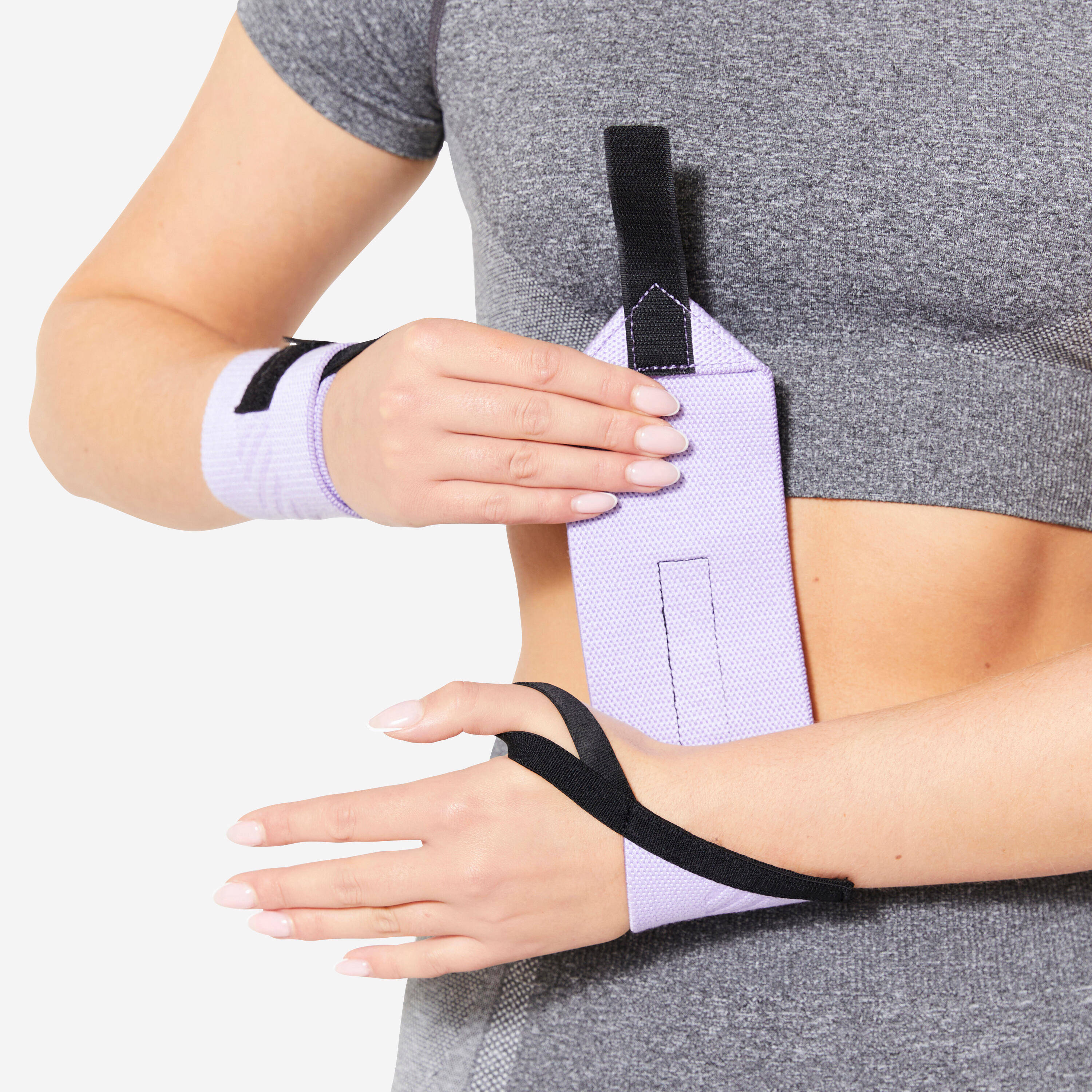 Weight Training Wrist Straps - Lavender Purple -  2