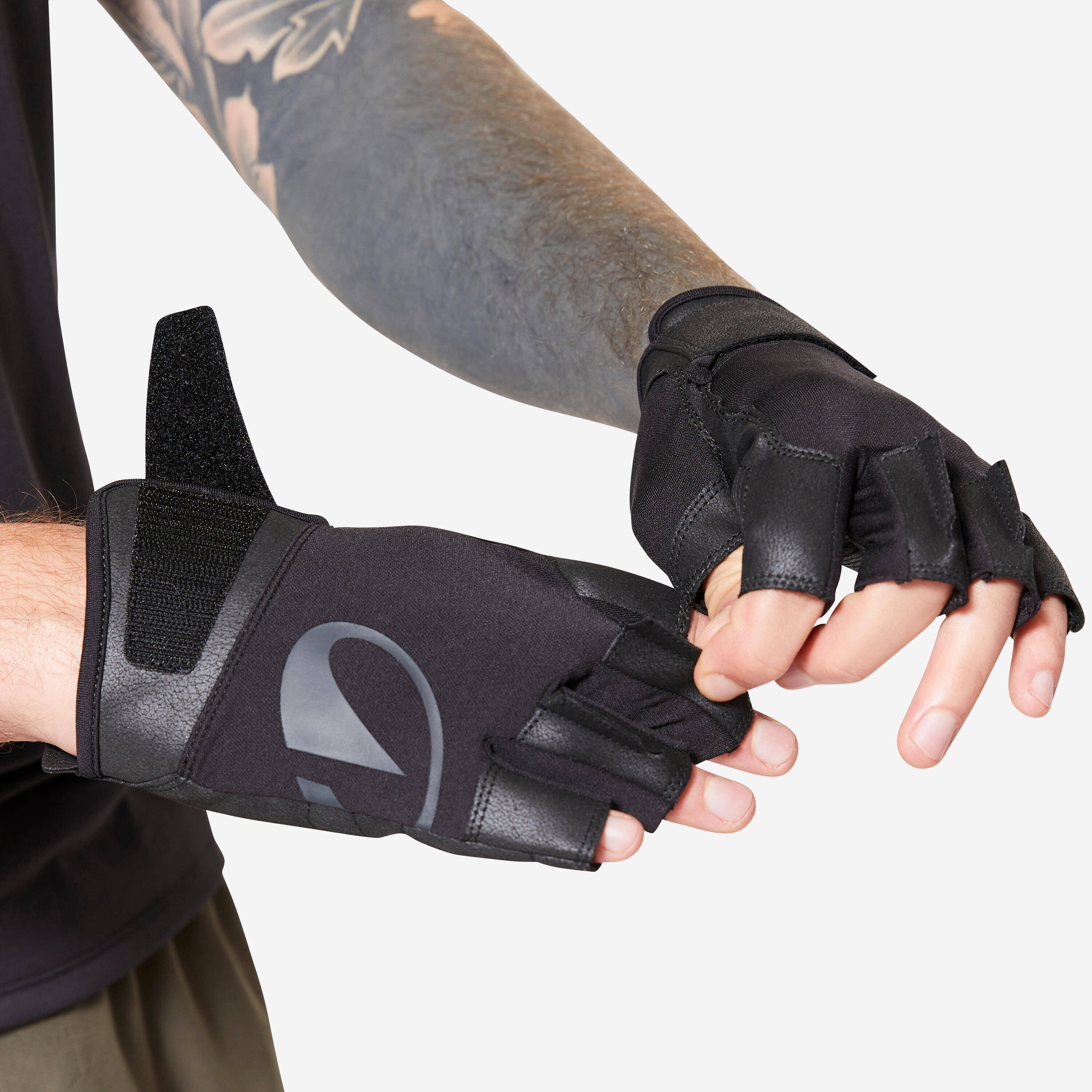 Durable Weight Training Gloves - Smoked Black -  3