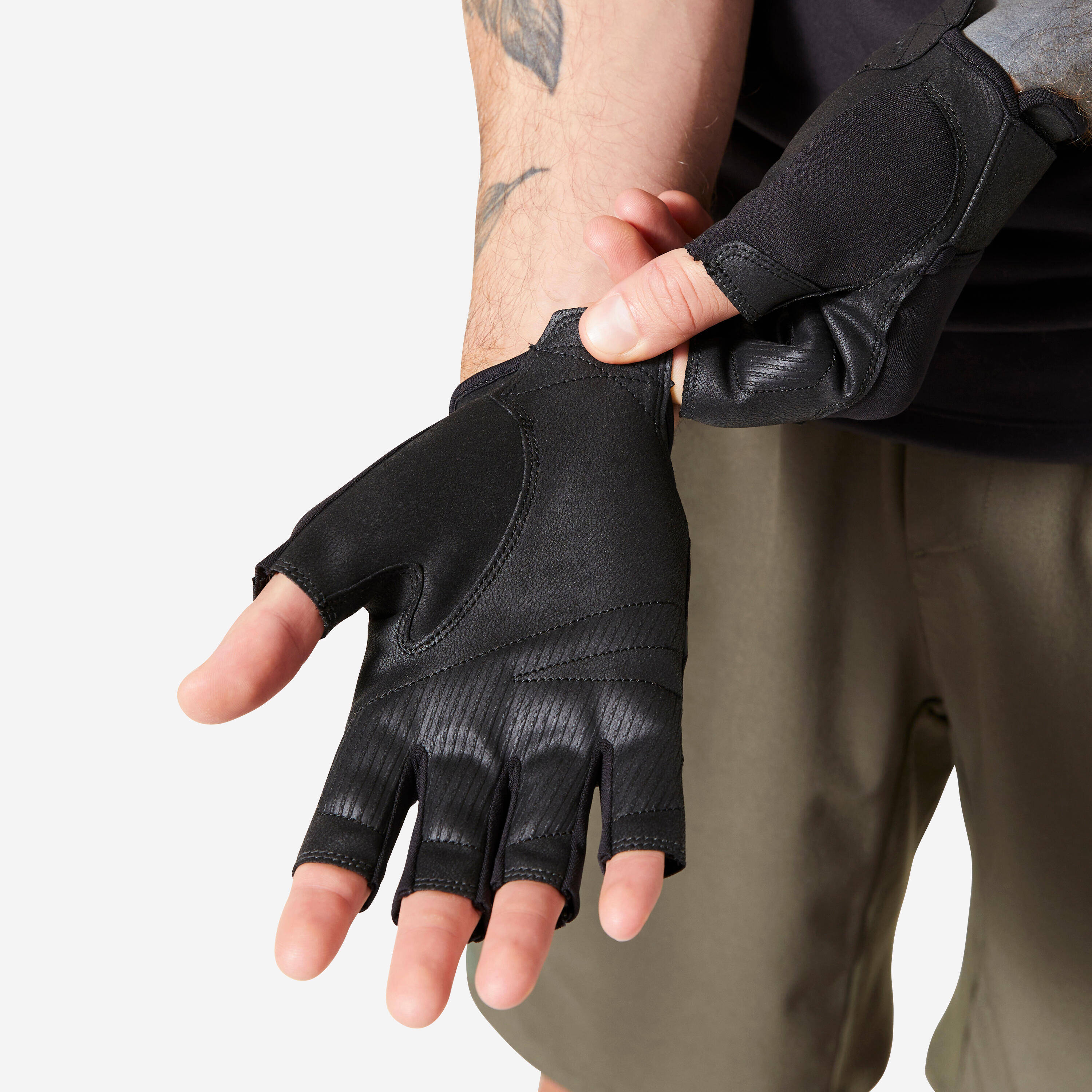 Durable Weight Training Gloves - Smoked Black -  4