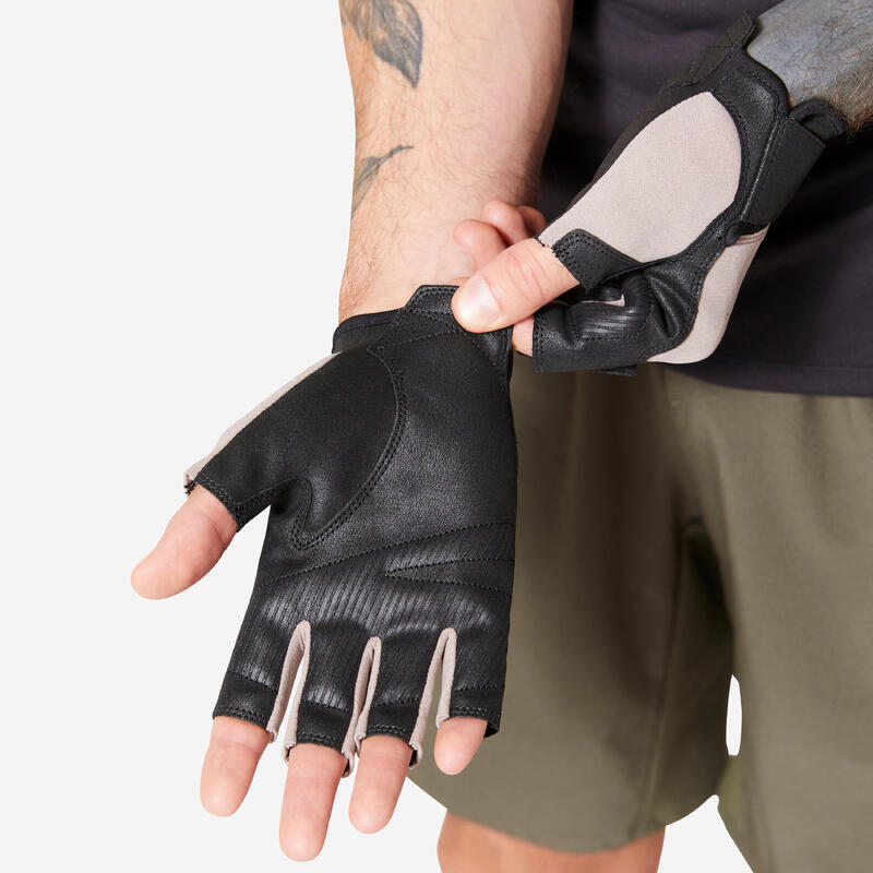 Slijtvaste handschoenen voor krachttraining bruin