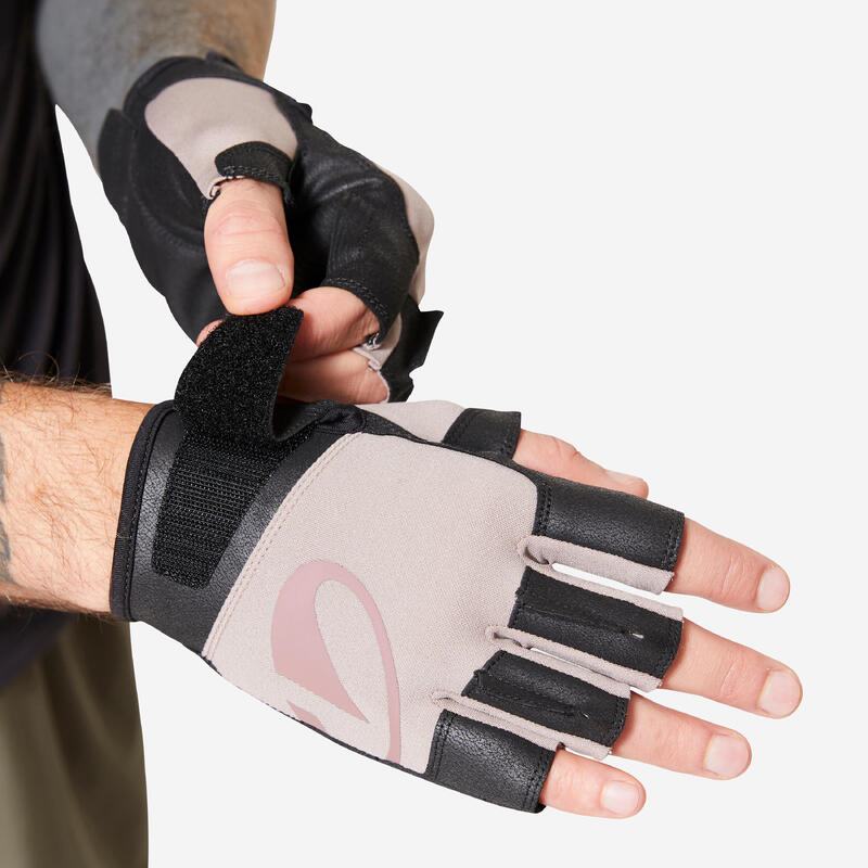 Slijtvaste handschoenen voor krachttraining bruin