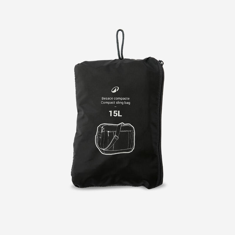 Geantă compactă Trekking Călătorie TRAVEL 15L Negru