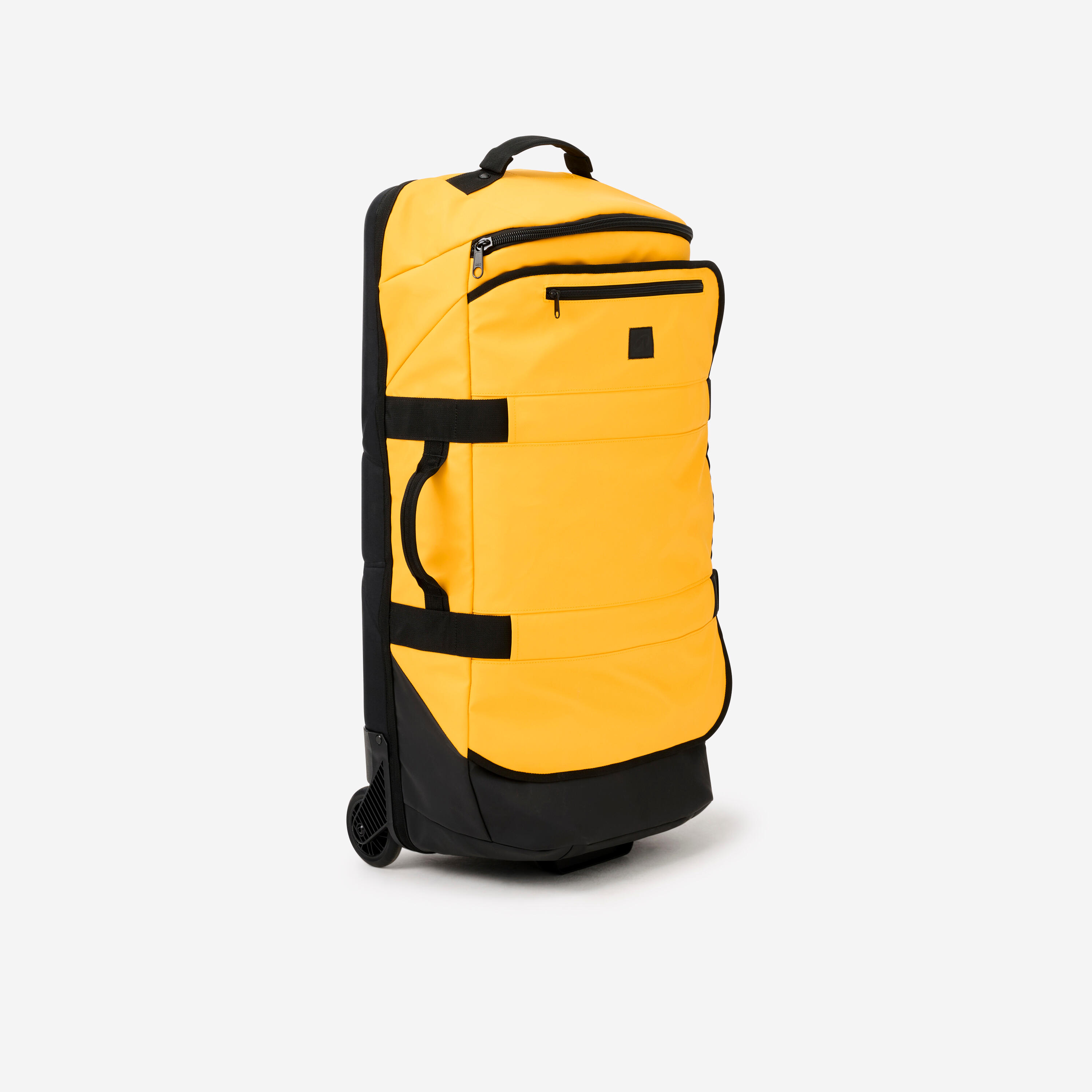 Valise pliable 85L jaune noire Spacesaver, sac de voyage à roulettes déperlant 2/16