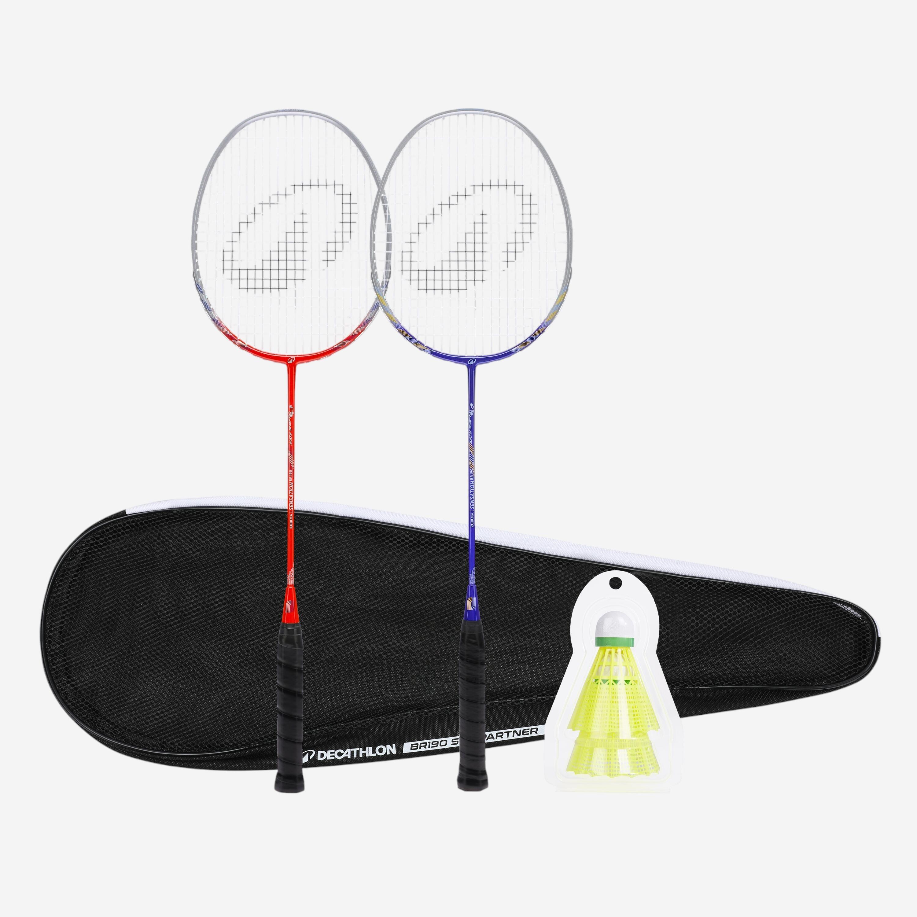 Badminton 2-Racket Set - Sensation 190 Blue Red - PERFLY