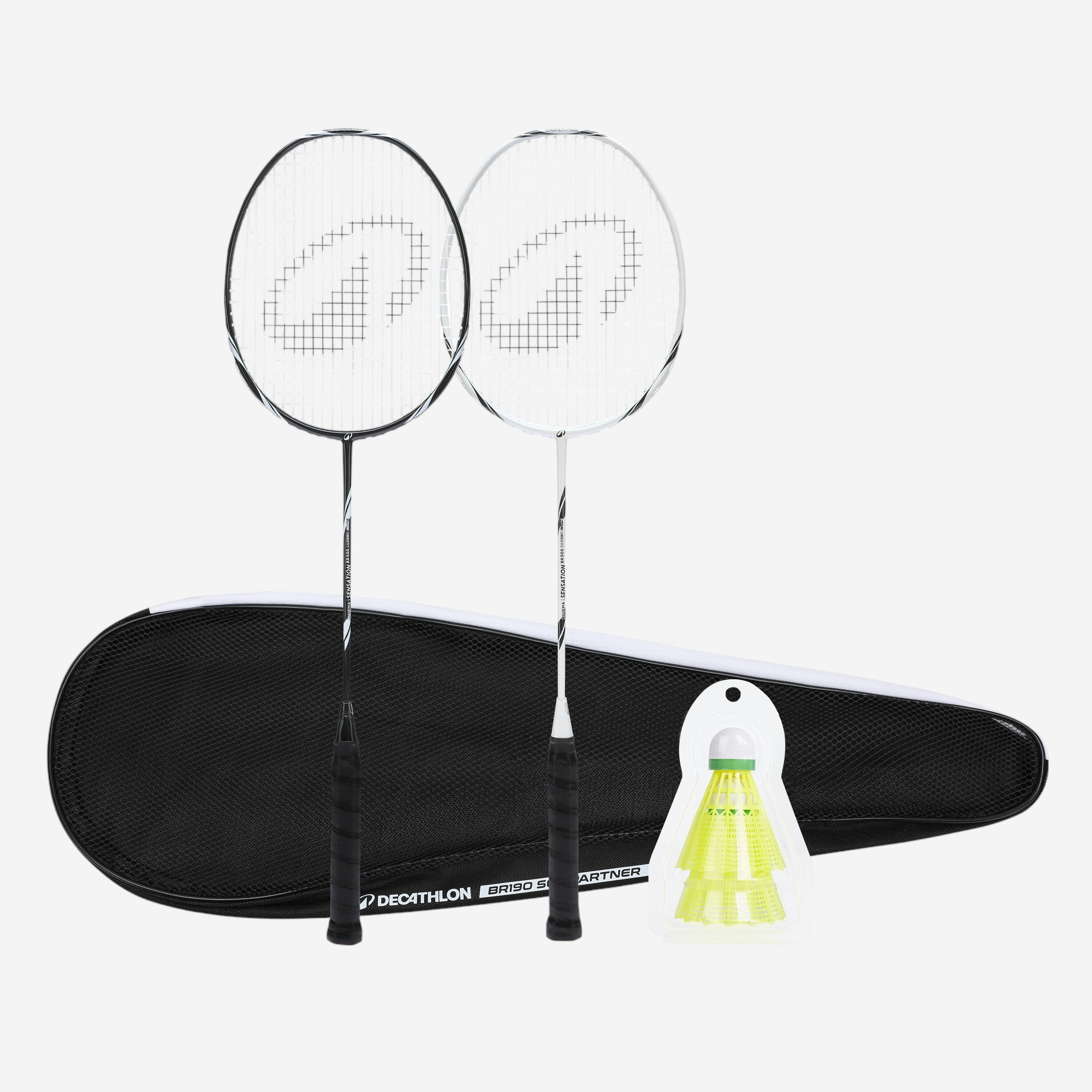 Lot de raquette de badminton adulte br sensation 500 - noir/blanc - PERFLY