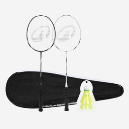 Lot de Raquette de Badminton Adulte BR Sensation 500 - Noir/Blanc