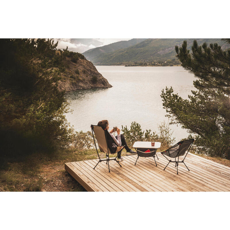 Scaun jos de camping, ultra compact și cu spătar înalt, 500 L