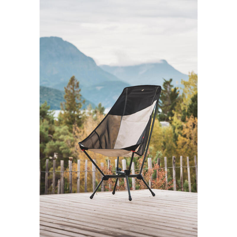 Scaun jos de camping, ultra compact și cu spătar înalt, 500 L