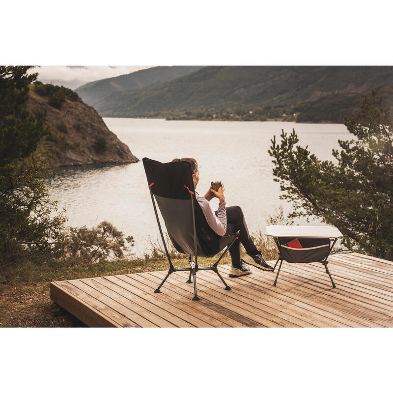 Scaun jos de camping, ultra compact, cu spătar înalt, 900 XL