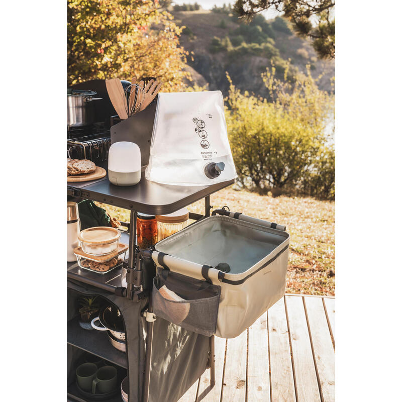 Mobilier de bucătărie de camping L, pliabil și cu protecție la vânt