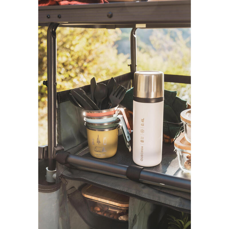 Mobilier de bucătărie de camping L, pliabil și cu protecție la vânt