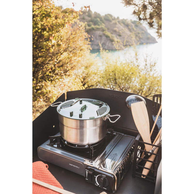 Mobilier de bucătărie de camping L, pliabil și cu protecție la vânt