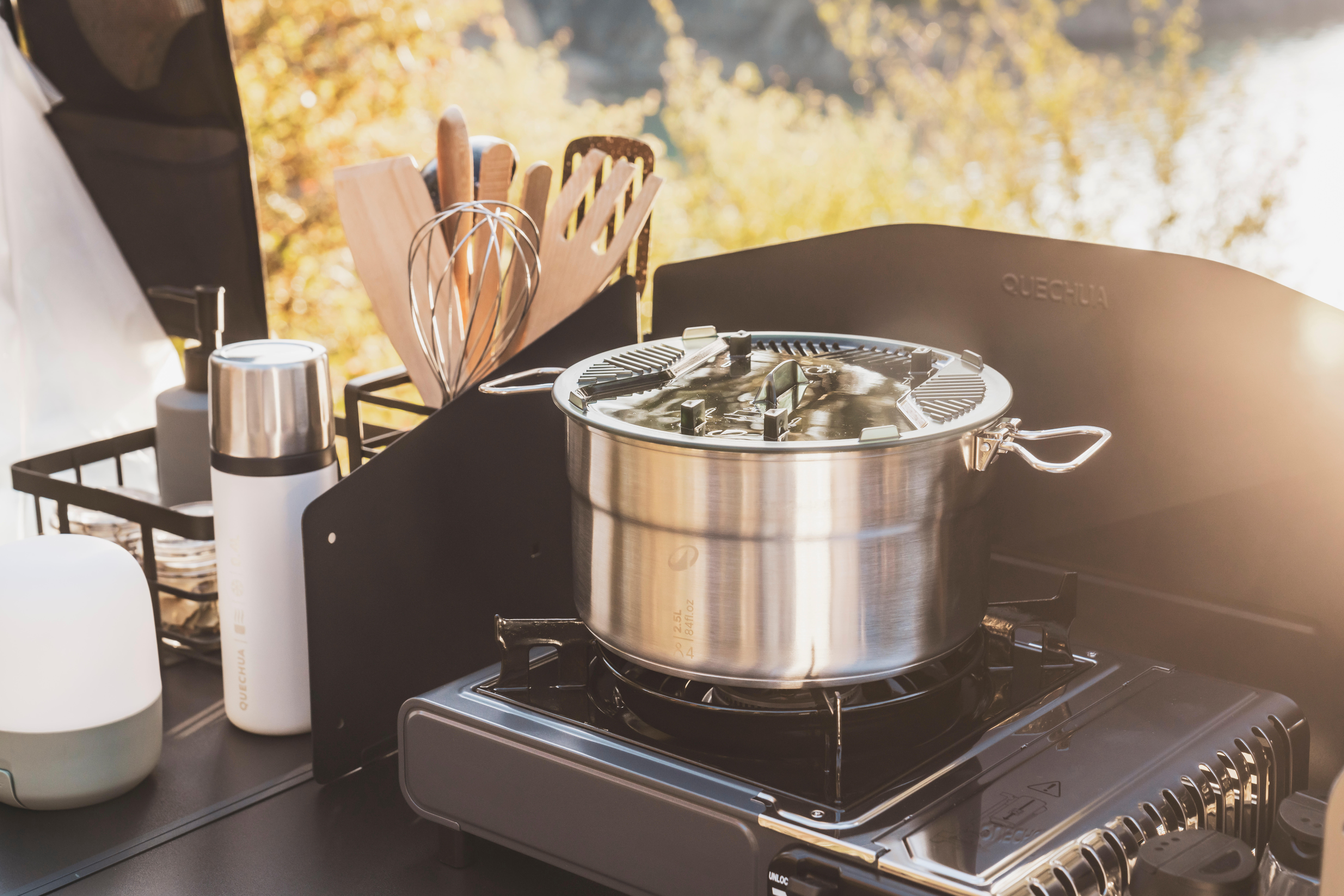 4-Person Stainless Steel Non-stick Cook Set 25 Items - QUECHUA