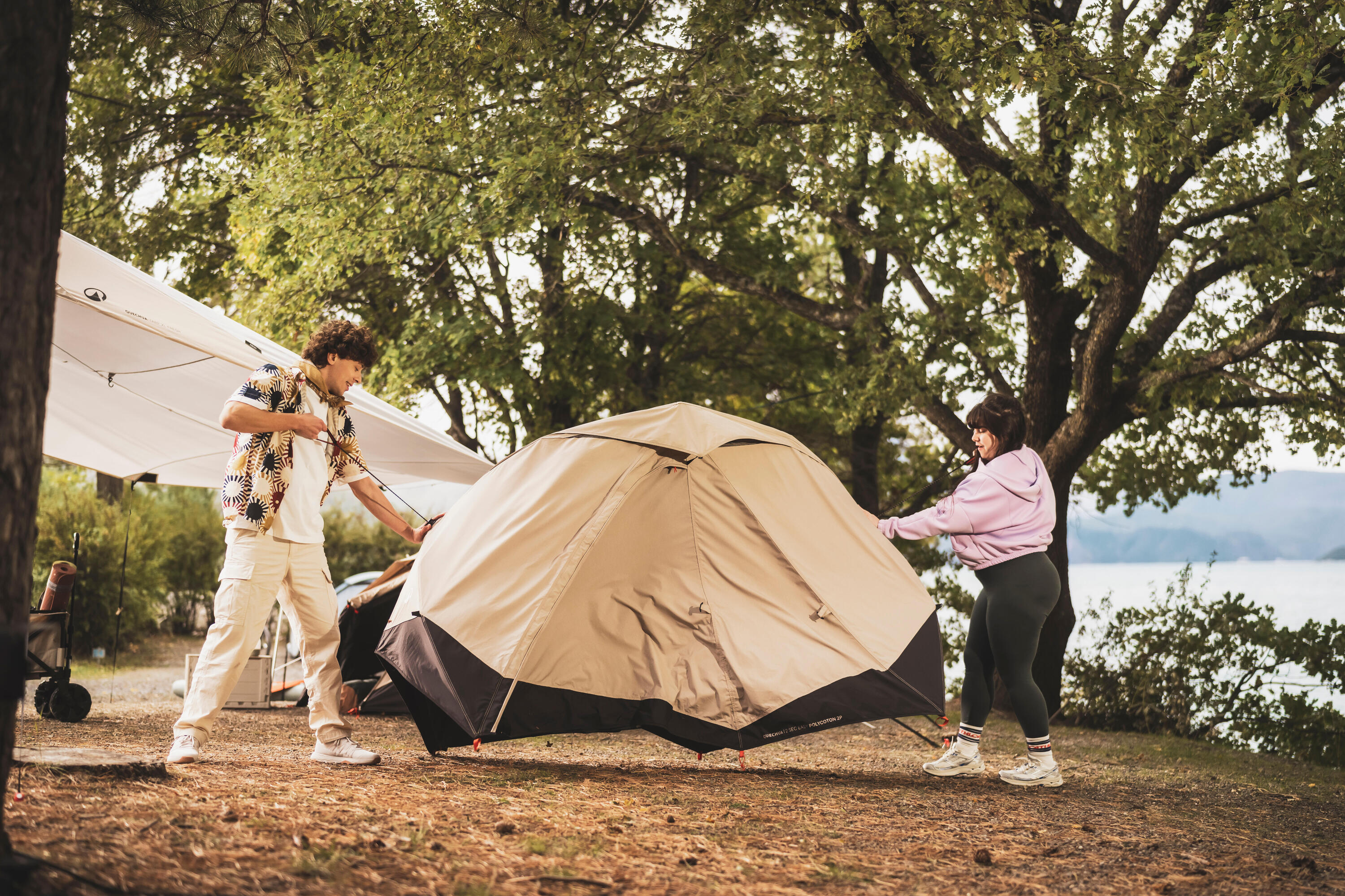 Seconde vie - Tente de camping Polycoton 2 places, 2 Seconds Easy 13/16