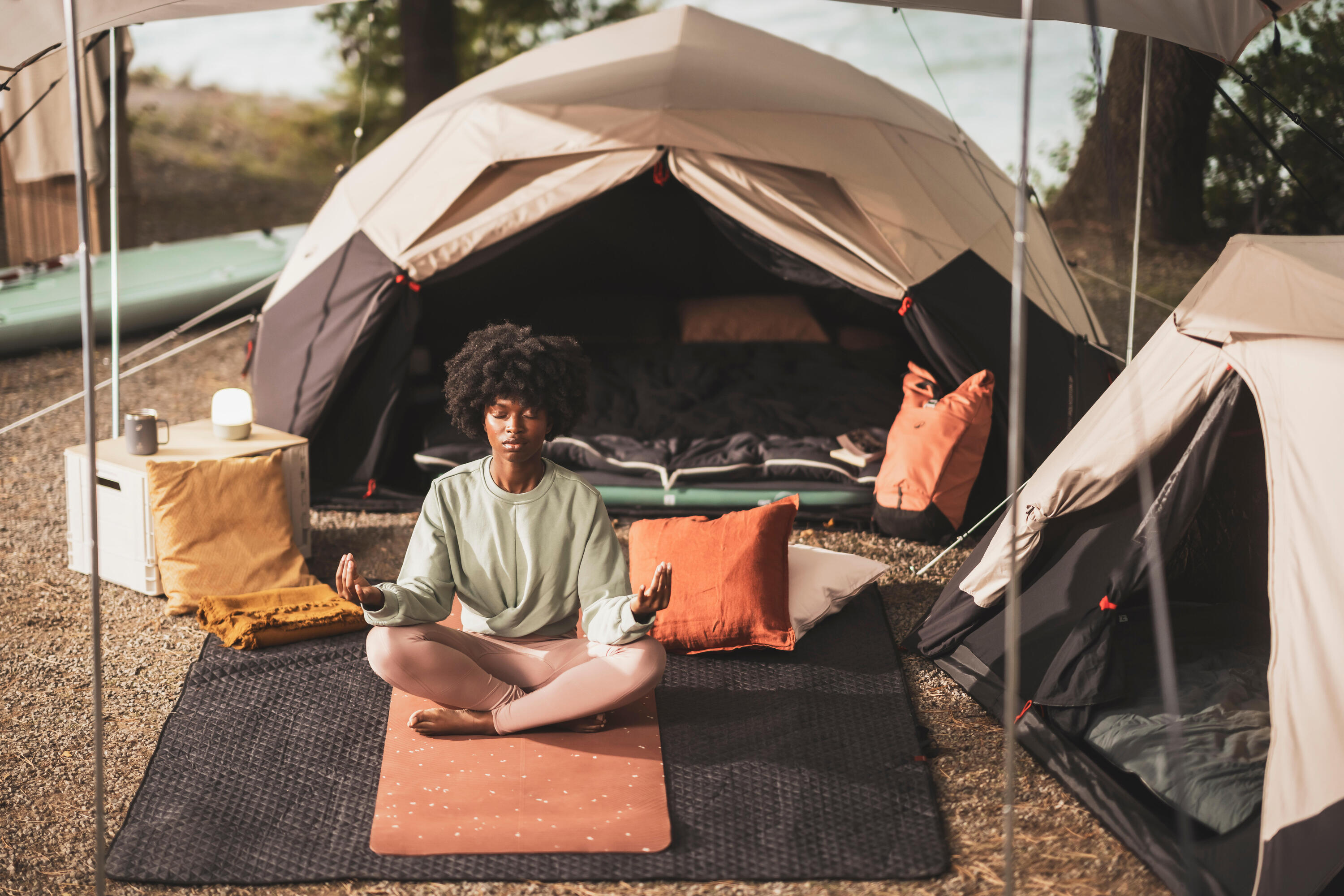 Tente de camping Polycoton 3 places, 2 Seconds Easy 11/15