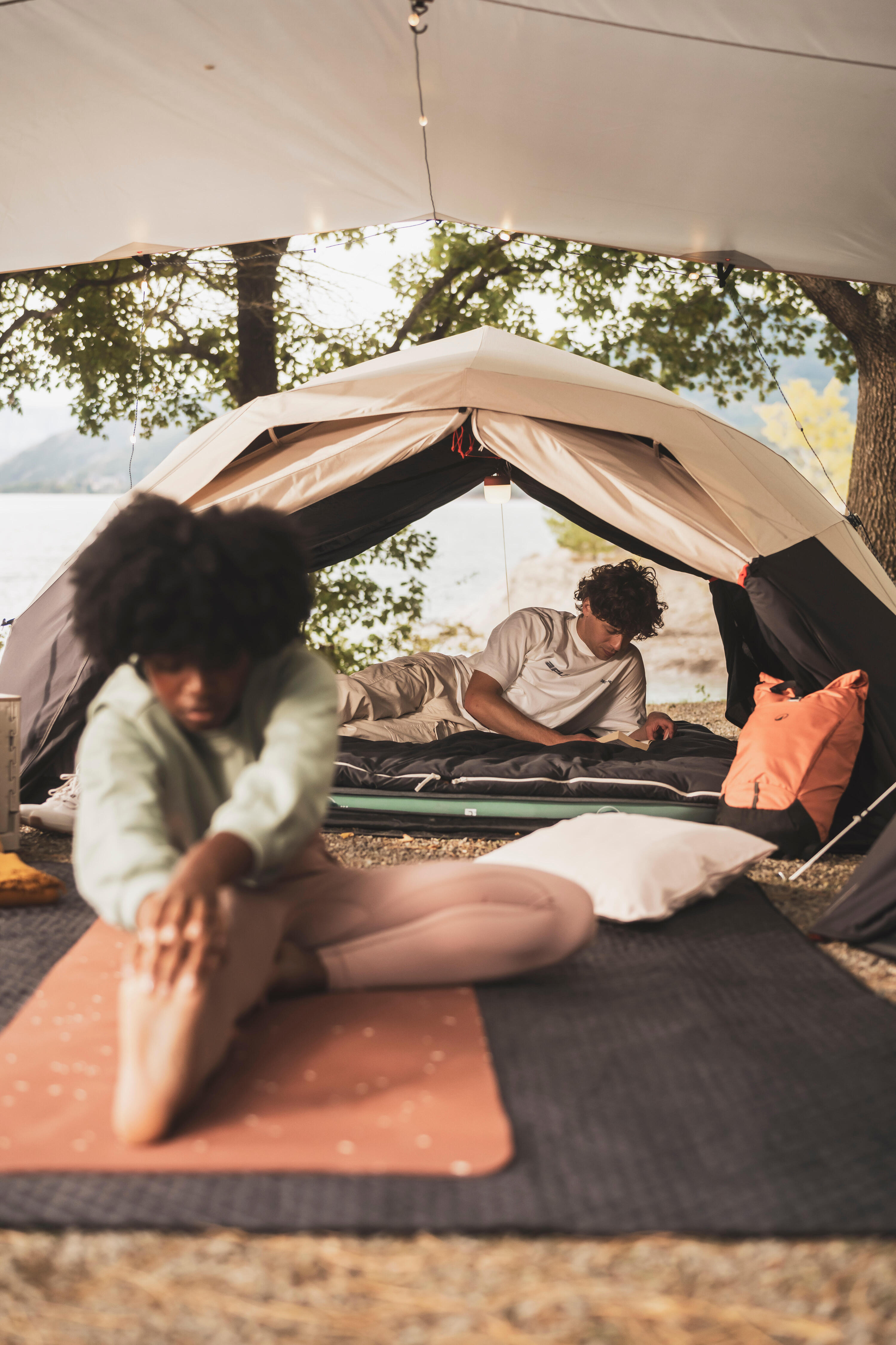 Tente de camping Polycoton 3 places, 2 Seconds Easy 12/15