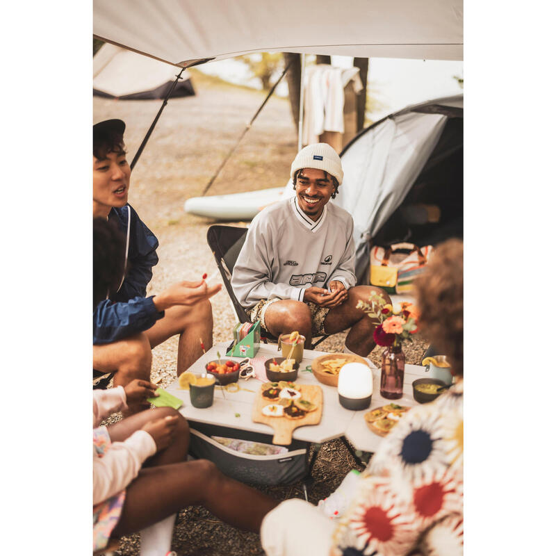 Masă joasă compactă de Camping 500 Bej-Verde