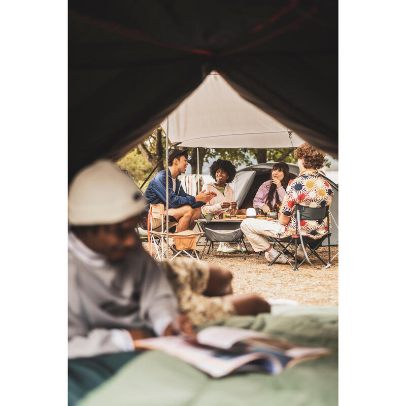 Masă joasă compactă de Camping 500 Bej-Verde