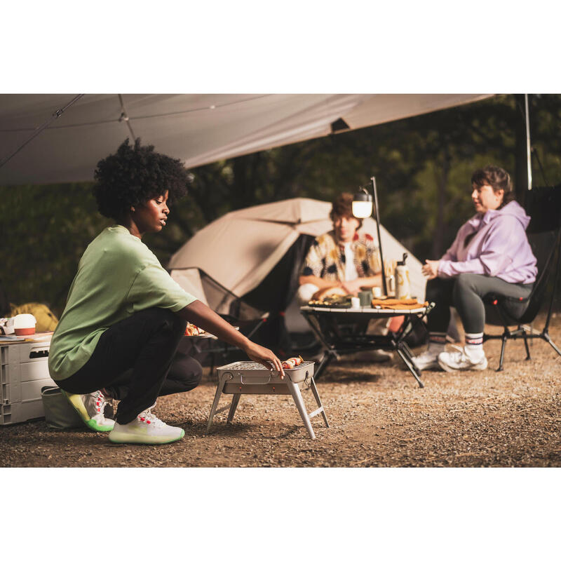 Barbecue 500 portable de camping pour 4 personnes, à bois, charbon et briquette