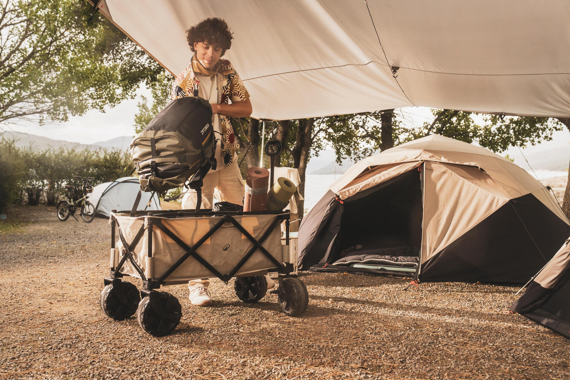 QUECHUA (ケシュア) キャンプ トロリー キャンプ用品運搬用カート 全 