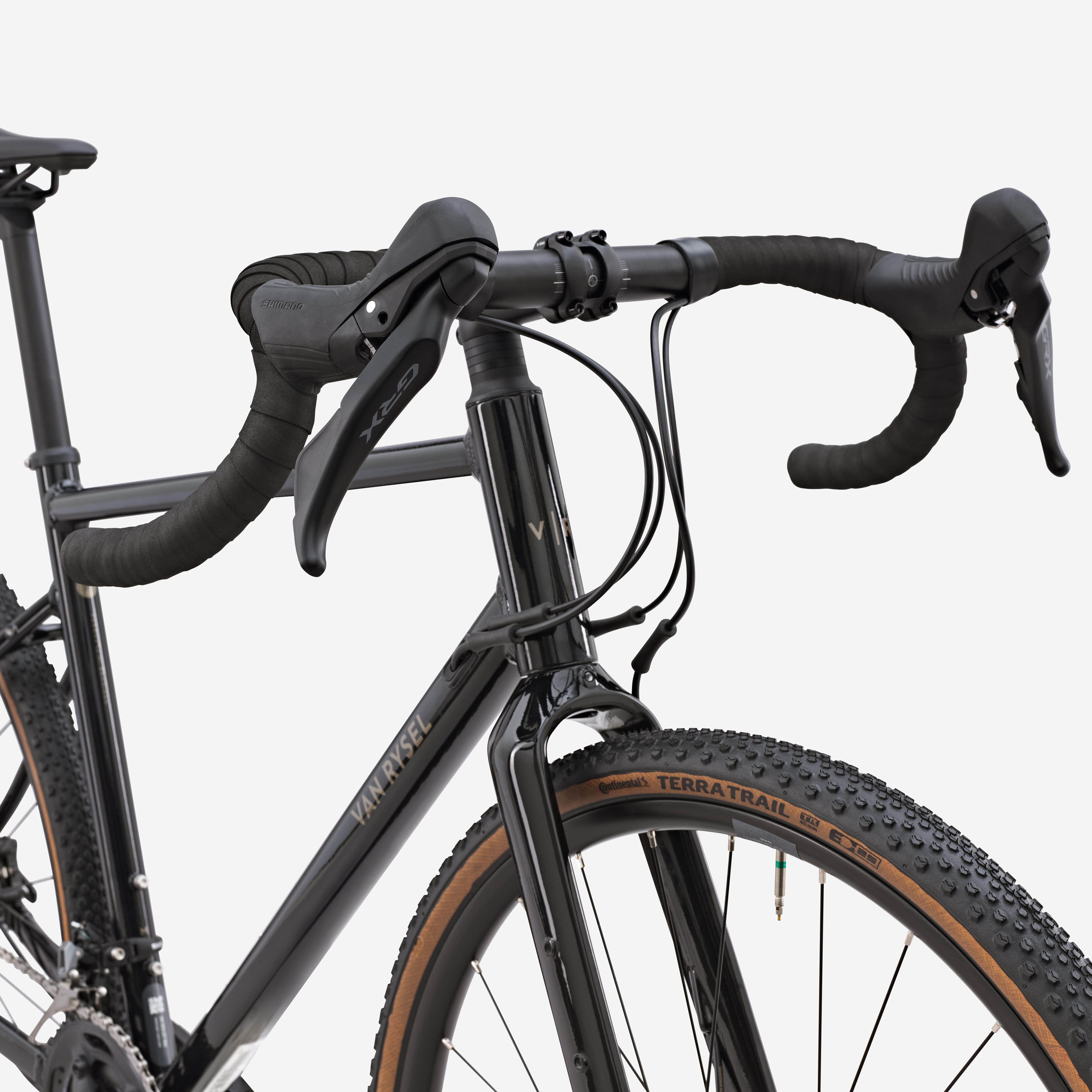 Žvyro dviratis AF, 2 x 12 pavarų„Shimano GRX“, juodas - „Decathlon“
