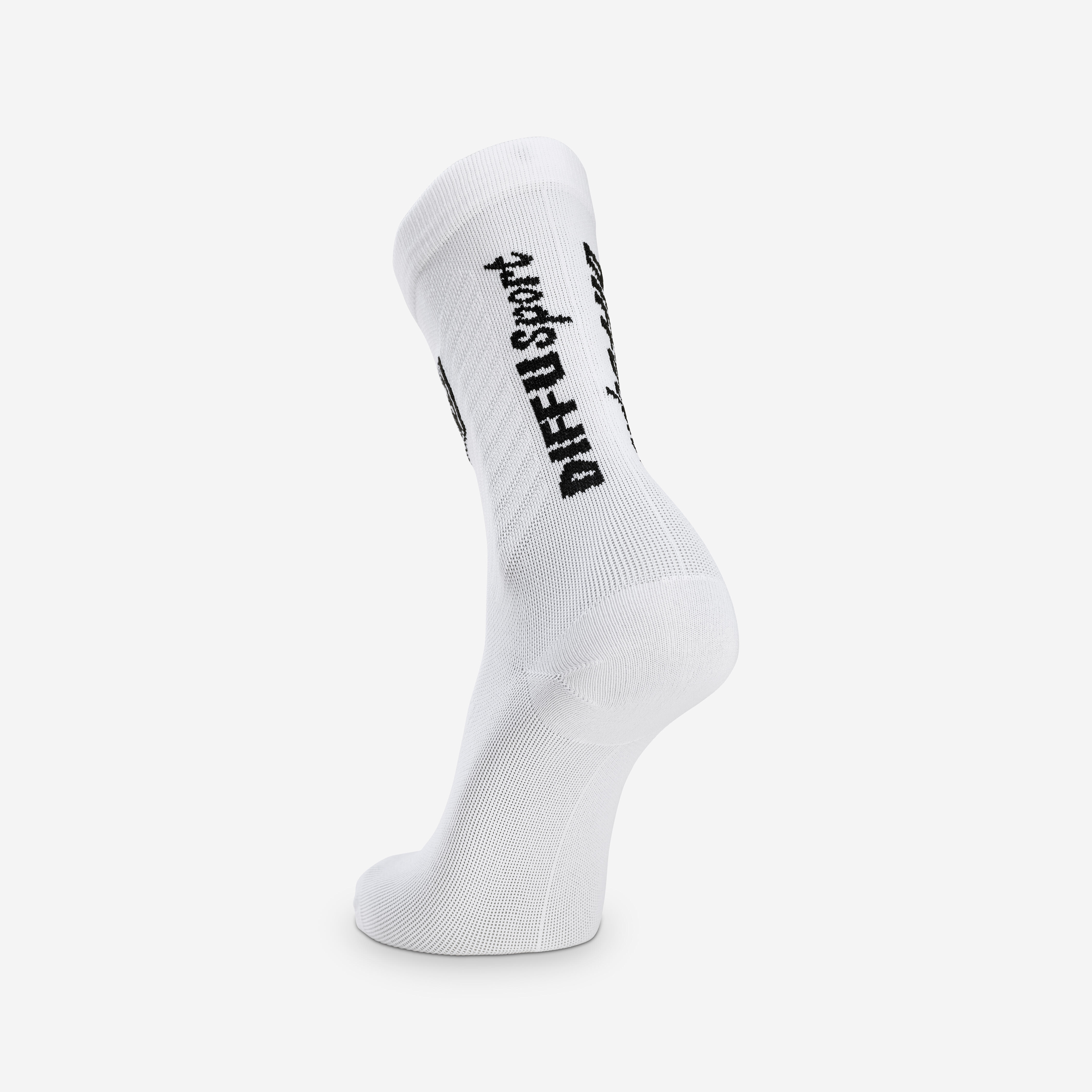 Unisex Cycling Socks Van Rysel Roubaix Team - White