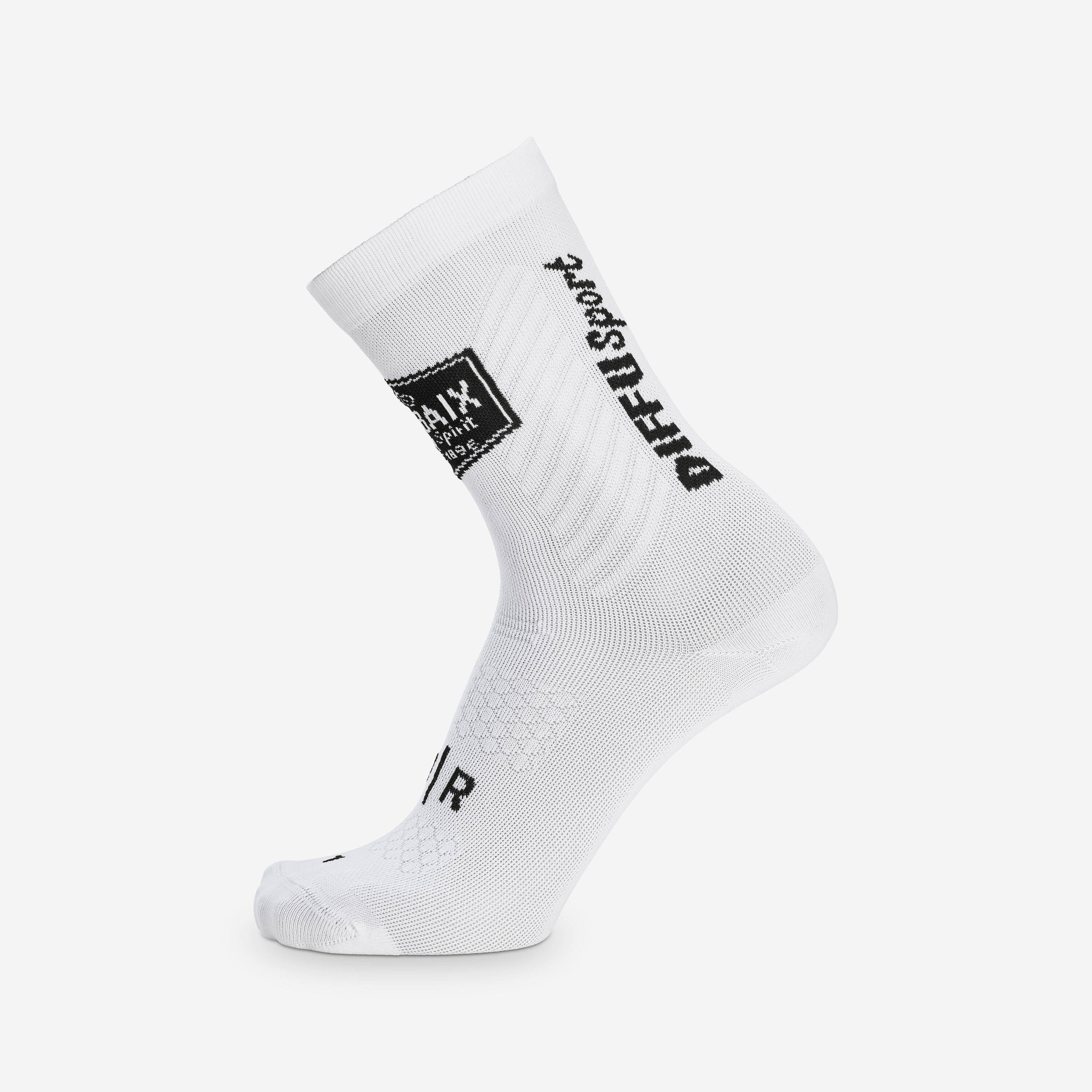 Unisex Cycling Socks Van Rysel Roubaix Team - White -  1