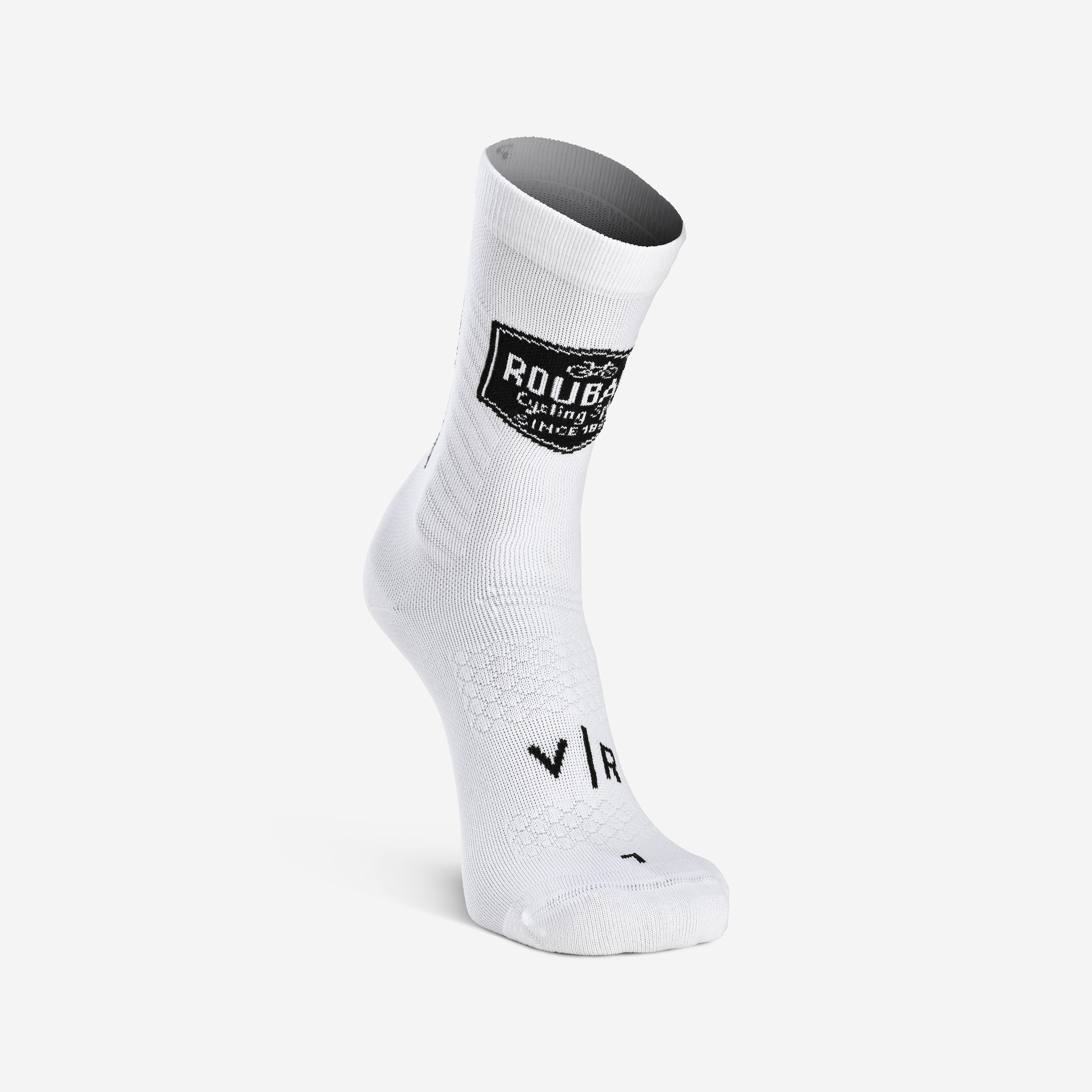 Unisex Cycling Socks Van Rysel Roubaix Team - White