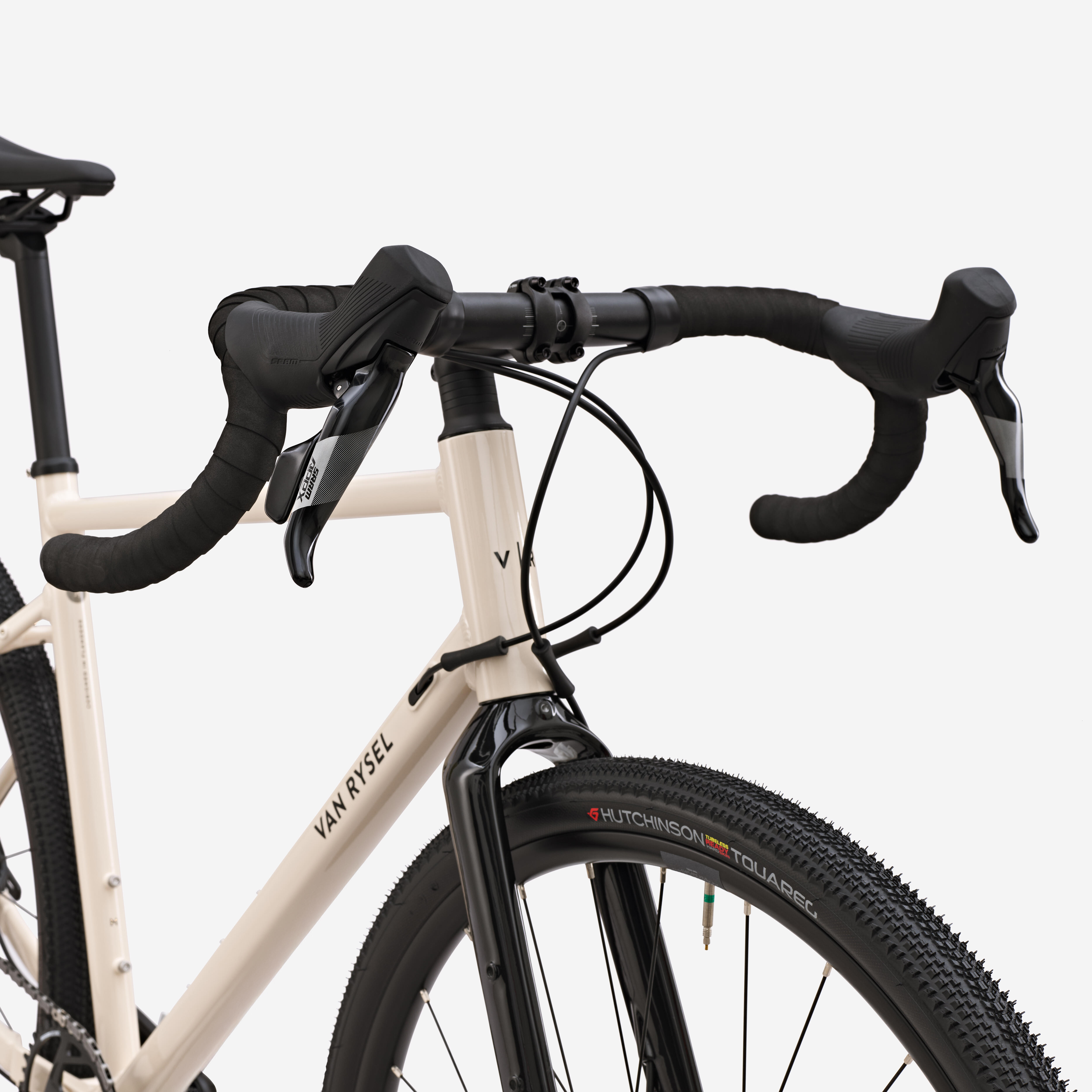 VAN RYSEL - Bicicletă gravel SRAM Apex 1x12v, GRVL AF Bej | Decathlon
