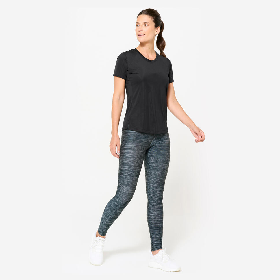 Legginsy fitness damskie Domyos w panterkę melanż