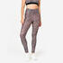 Women's High-Waisted Fitness Leggings 100 - Taupe Beige