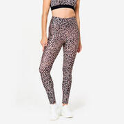 Colanți cu talie înaltă Fitness Imprimeu Leopard Bej Damă