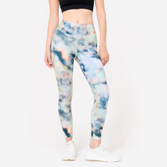 Leggings Damen Fitness Cardio hoher Taillenbund - bedruckt 