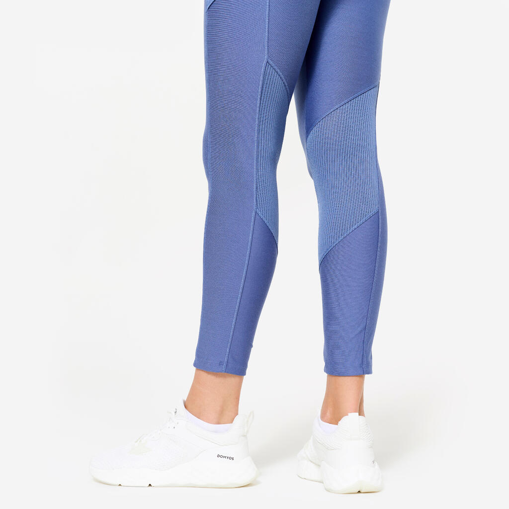 Legging fitness avec poche téléphone femme, bleu comète
