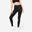 Legging de fitness en coton femme, gris ardoise