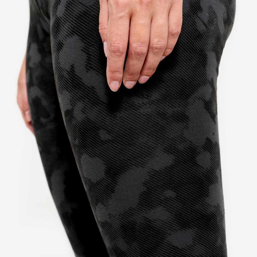 Legging de fitness en coton femme, gris ardoise