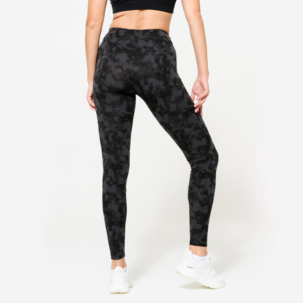 Legging de fitness en coton femme, gris ardoise