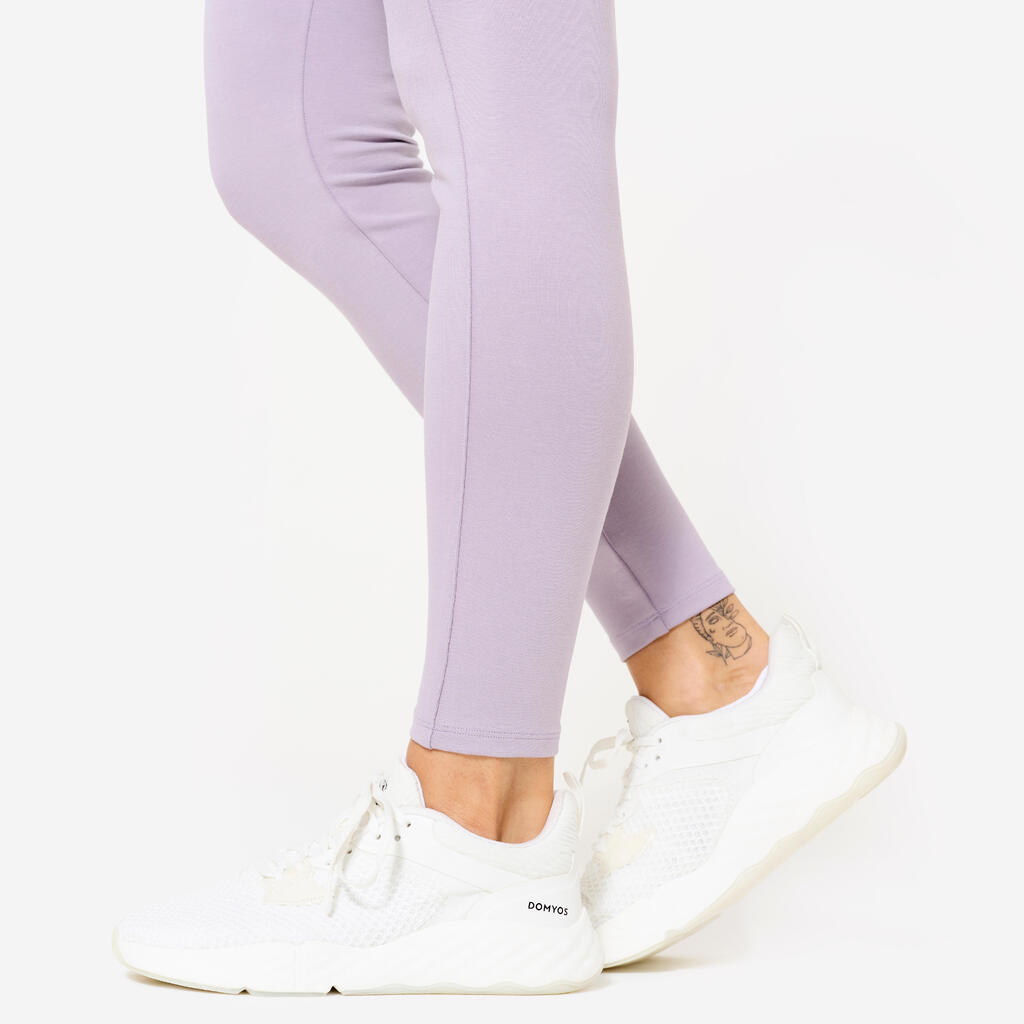 Legging de fitness taille haute femme, violet fumé
